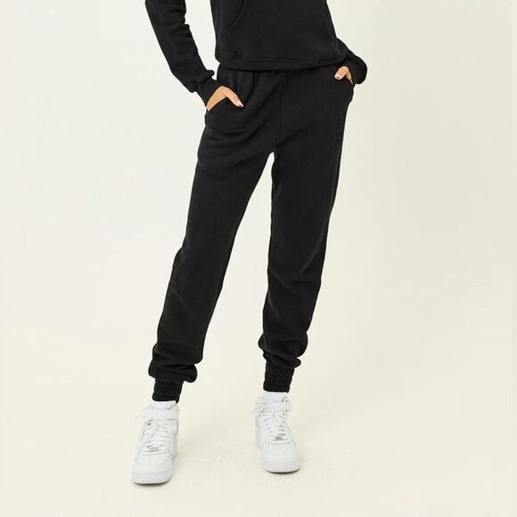 FRANKIES BIKINIS Frank Oversized Sweatpants Black High Waisted Joggers Size L - Picture 7 of 16